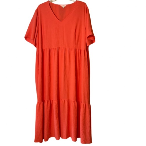 Terra & Sky Dresses & Skirts - Terra & Sky Coral 3X Maxi Dress